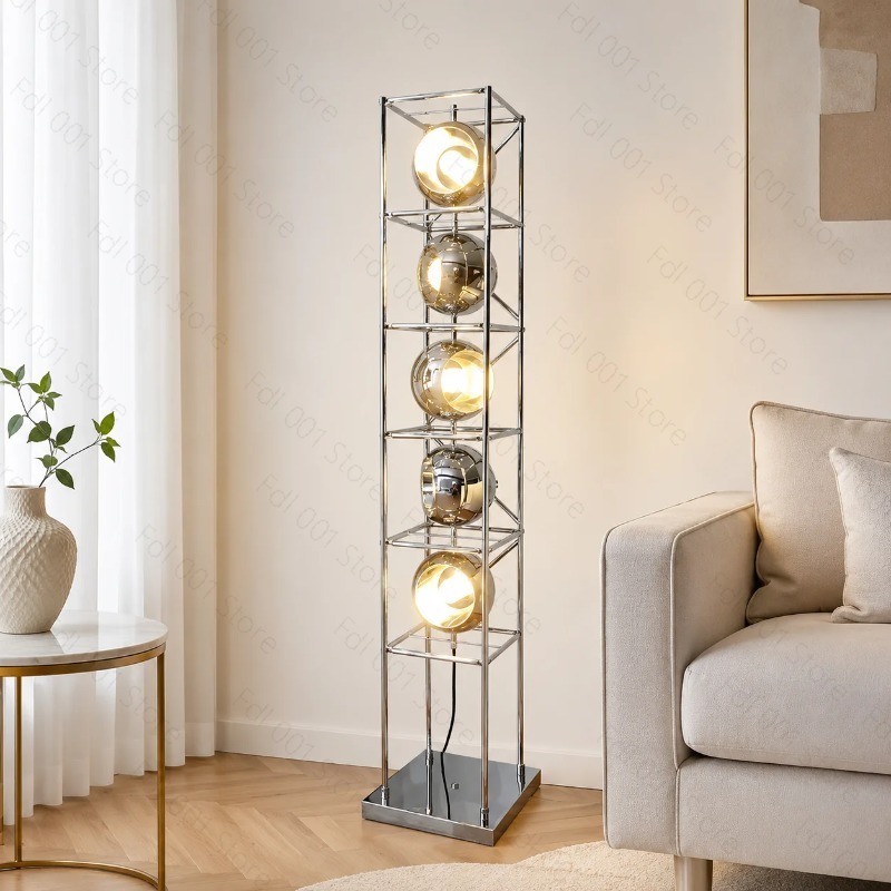 Decor Lighting Floor Lamps - Creative Bauhaus Floor Lamp Chrome Metal