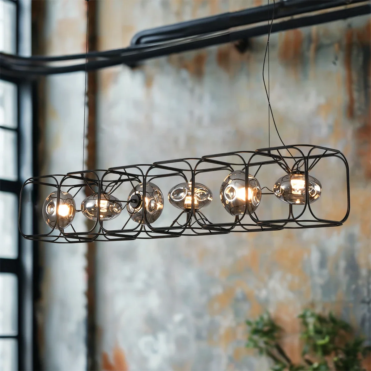 Retro LED Chandelier Black Geo - огляд і ціна Geometric Lamp Shade
