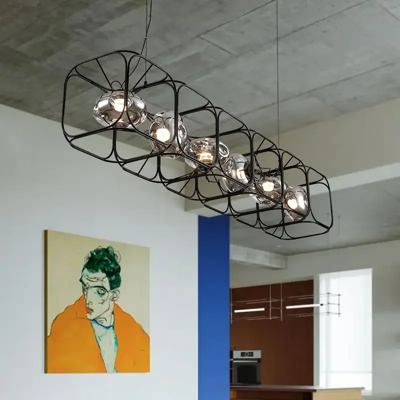Retro LED Chandelier Black Geo - огляд і ціна Geometric Lamp Shade