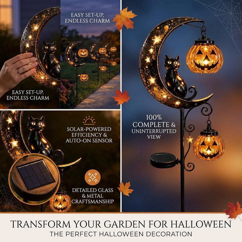 Halloween Black Cat Moon Groun - огляд і ціна Led Moon Lamp