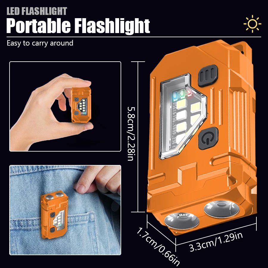 Mini Keychain EDC Flashlight R - огляд і ціна Orange Lighting Decor