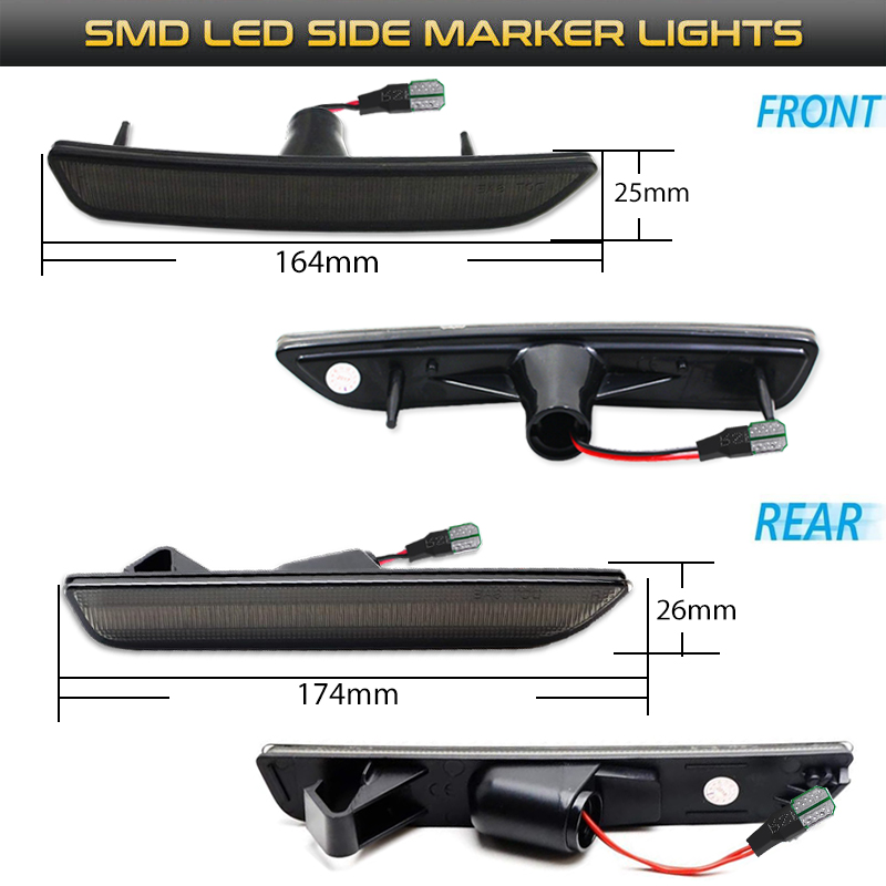 2pcs Car Front Rear Bumper Sid - огляд і ціна Orange Lighting Decor