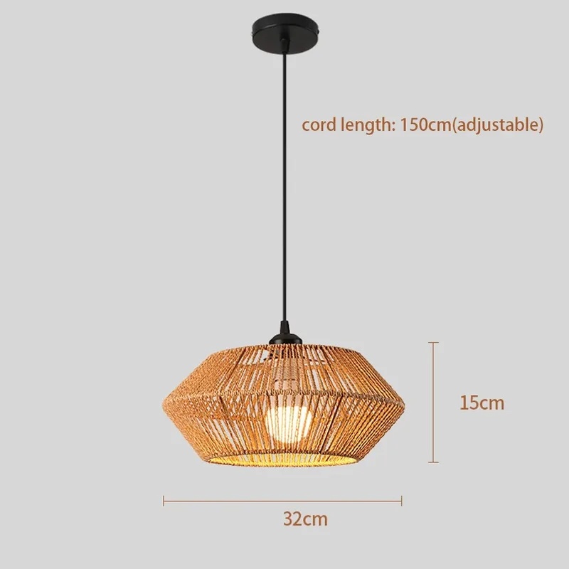 Boho Rattan Woven Pendant Ligh - огляд і ціна Geometric Lamp Shade