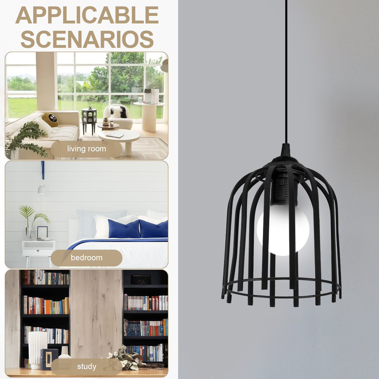 1Pcs Iron Wire Pendant Light S - огляд і ціна Geometric Lamp Shade